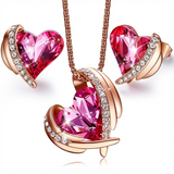 Eve's Pink Angel Jewelry Set (Earrings and Necklace)