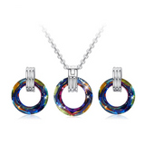 Eve's Vintage Circle Jewelry Set (Earrings and Necklace)