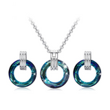 Eve's Vintage Circle Jewelry Set (Earrings and Necklace)