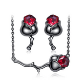Eve's Black Gun Rose Jewelry Set