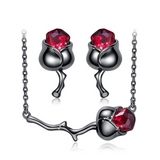 Eve's Black Gun Rose Jewelry Set