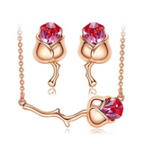 Eve's Black Gun Rose Jewelry Set