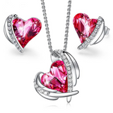 Eve's Pink Angel Jewelry Set (Earrings and Necklace)