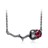 Eve's Black Gun Rose Necklace