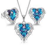 Eve's "Angel of Mine" Silver Jewelry Set (Earrings and Necklace)