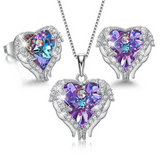 Eve's "Angel of Mine" Silver Jewelry Set (Earrings and Necklace)
