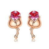 Eve's Black Gun Rose Earrings