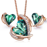 Eve's Rose Gold Angel Jewelry Set (Earrings and Necklace)