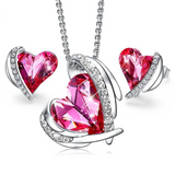 Eve's Rose Gold Angel Jewelry Set (Earrings and Necklace)