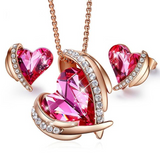 Eve's Rose Gold Angel Jewelry Set (Earrings and Necklace)