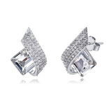 Eve's Silver Square Earrings